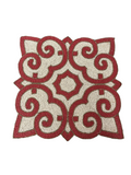 Regal Hand-beaded Placemat- Cream & Flame