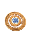 Porcelain Hand Painted Rattan Weave Coaster - Breeze