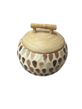 Wooden Handmade Pearl Trinket Pot - 12cm