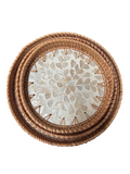 Mother of Pearl Rattan Tray Set of 3