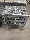 Nora Mother of Pearl Bedside - Floral Black