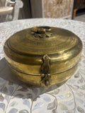 “The Heritage Bloom” – Brass Chapati Box (Antique Finish)