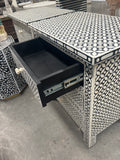 Giovanni Bone Inlay 3 Drawer Bedside - Midnight