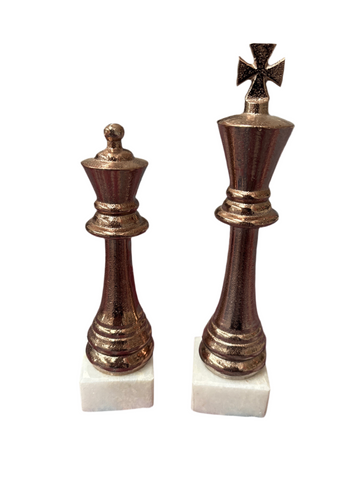King & Queen Marble Chess Deco Set - 25cm