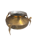 Vintage Brass Parrot Pot