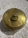 “The Heritage Bloom” – Brass Chapati Box (Antique Finish)