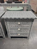 Giovanni Bone Inlay 3 Drawer Bedside - Midnight