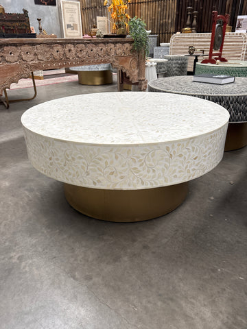 Casa Bone Inlay Coffee Table - Floral White