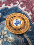 Porcelain Hand Painted Rattan Weave Coaster - Breeze