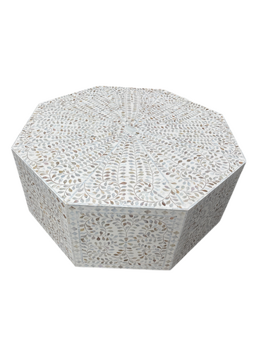 Maharaja Genuine Mother of Pearl Coffee Table - Snow