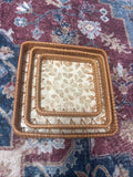 Mother of Pearl and Rattan Square Set of 3