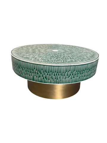 Bone Inlay Starburst Coffee Table - Emerald