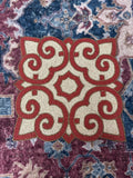 Regal Hand-beaded Placemat- Cream & Flame