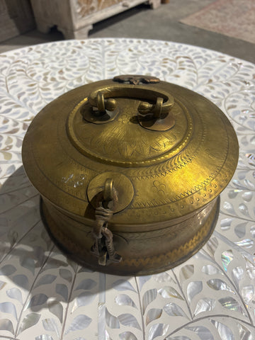“The Darbar Chest” – Royal Brass & Bronze Chapati Box