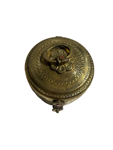“The Lotus Keeper” – Small Brass Trinket Box