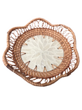 Flower Mother of Pearl & Rattan Bowl- set of 3 (Petal)