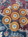 Porcelain Hand Painted Rattan Weave Coaster - Breeze