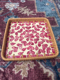 Mother of Pearl Rattan Tray Set of 3 - Ruby