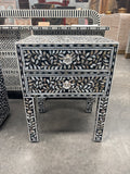 Nora Mother of Pearl Bedside - Floral Black