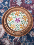Mother of Pearl Rattan Round Tray Set - Palmers