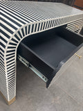 Rhi Bone Inlay Curve Desk / Mini Sideboard – Ebony